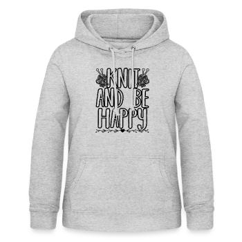 Knit And Be Happy Funny Knitting Quotes - Frauen Hoodie - Hellgrau meliert - Vorne - AI Model Female 172 light (172cm)
