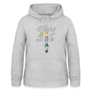Les Minions Carl Et Phil Hang In There - Sweat à capuche Femme - gris clair chiné - Devant - AI Model Female 172 light (172cm)