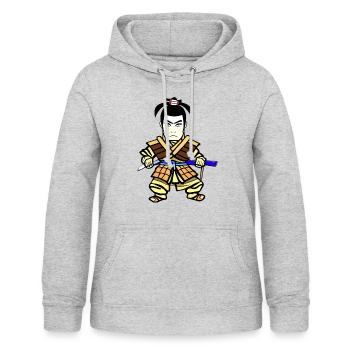 Coole farbenfrohe Zeichnung eines Samurai - Frauen Hoodie - Hellgrau meliert - Vorne - AI Model Female 172 light (172cm)