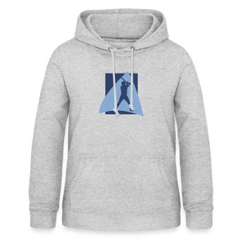 Baseballspieler Baserunning - Frauen Hoodie - Hellgrau meliert - Vorne - AI Model Female 172 light (172cm)