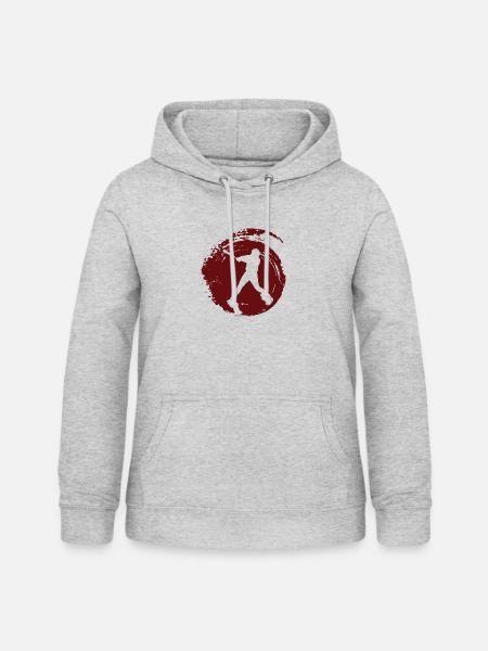 Baseball Baseball Softballschläger - Frauen Hoodie - Hellgrau meliert