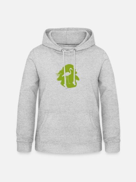 Exotisch Flamenco Flamingos - Frauen Hoodie - Hellgrau meliert