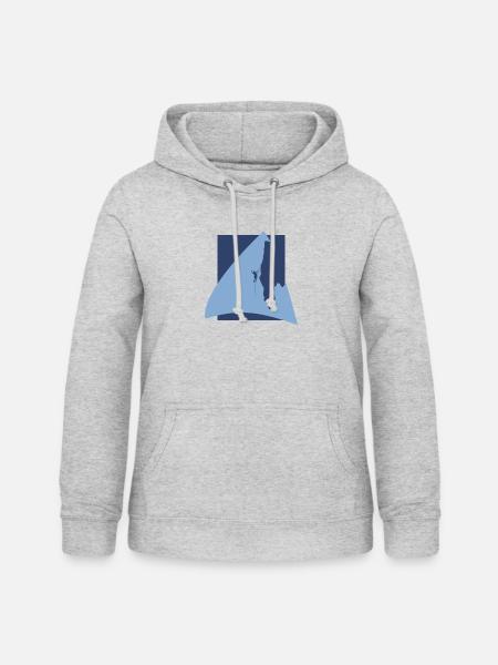 Alpinist Seilklettern Bergsteigen - Frauen Hoodie - Hellgrau meliert