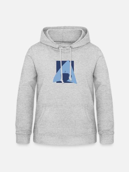 Kaffeebohne Cappuccino Kaffeetasse - Frauen Hoodie - Hellgrau meliert