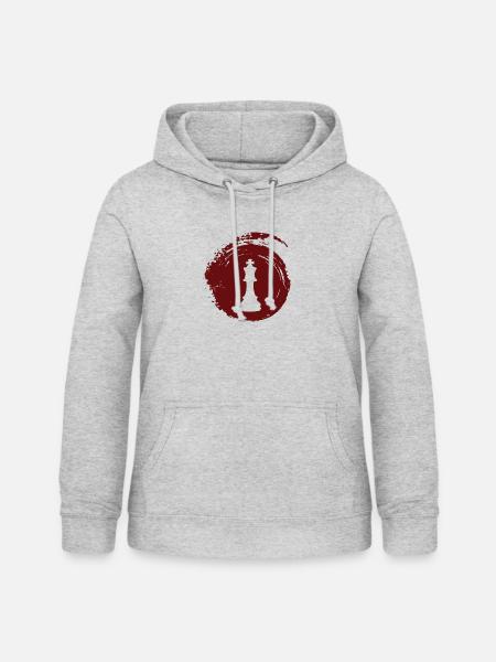 Schachbrett Schachfiguren Bischof - Frauen Hoodie - Hellgrau meliert