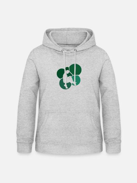 Häkeln Faden Stricken - Frauen Hoodie - Hellgrau meliert
