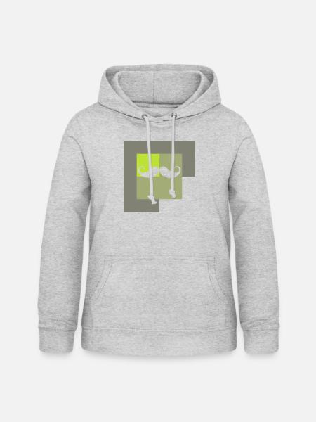Schnurrbart Gesichtsbehaarung Baertig - Frauen Hoodie - Hellgrau meliert