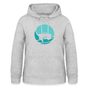 Reifen Gelaende Motorsport - Frauen Hoodie - Hellgrau meliert - Vorne - AI Model Female 172 light (172cm)