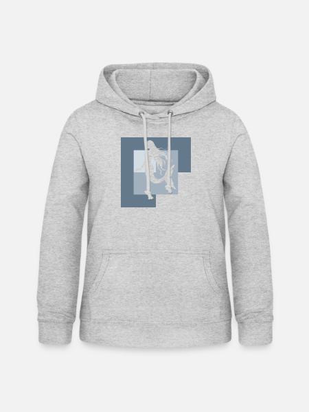 Flosse Neptun - Frauen Hoodie - Hellgrau meliert