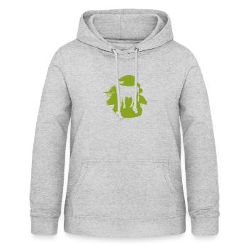 Veganerin Pflanzlich Fleisch - Frauen Hoodie - Hellgrau meliert - Vorne - AI Model Female 172 light (172cm)