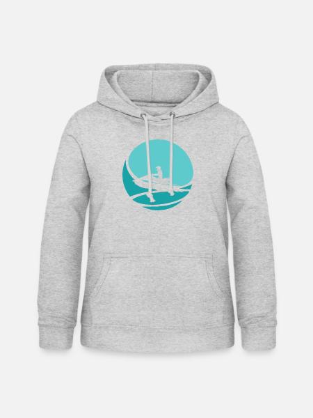 Wasserski Motorschlitten Boot - Frauen Hoodie - Hellgrau meliert