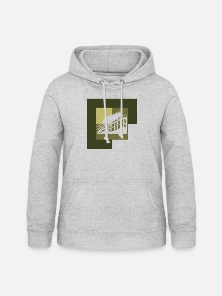 Riesenrad Kirmes Achterbahn - Frauen Hoodie - Hellgrau meliert