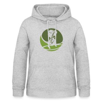 Vegan Organic - Women's Hoodie - light heather grey - Front - AI Model Female 172 light (172cm)