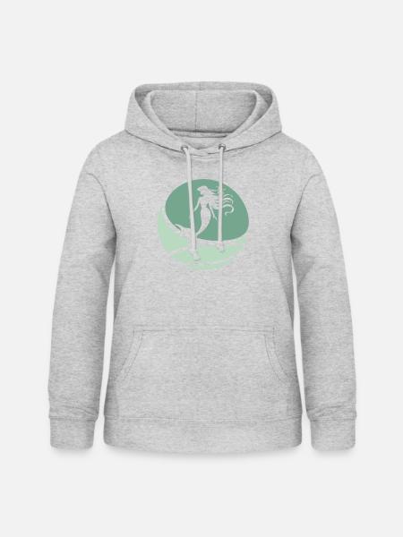 Flosse Neptun - Frauen Hoodie - Hellgrau meliert