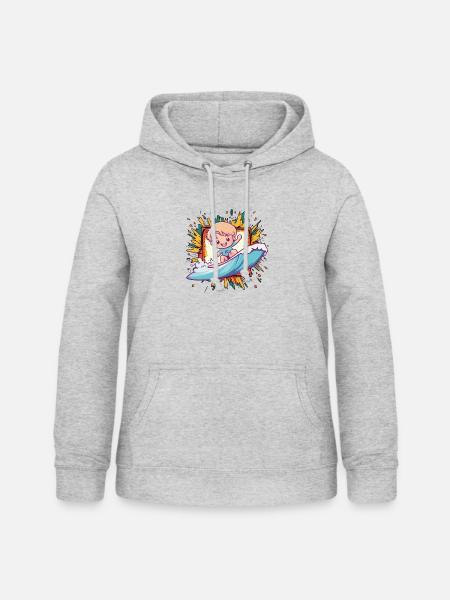 Surfer Surfen Wellenreiter - Frauen Hoodie - Hellgrau meliert