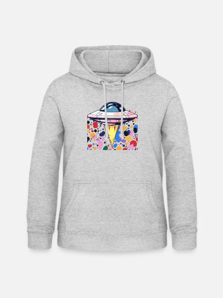 UFO Martian - Frauen Hoodie - Hellgrau meliert