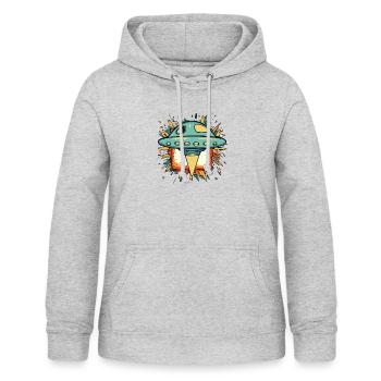UFO Saucer - Women's Hoodie - light heather grey - Front - AI Model Female 172 light (172cm)
