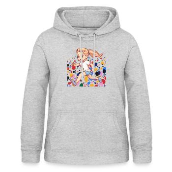 Laufen Läuferin - Frauen Hoodie - Hellgrau meliert - Vorne - AI Model Female 172 light (172cm)