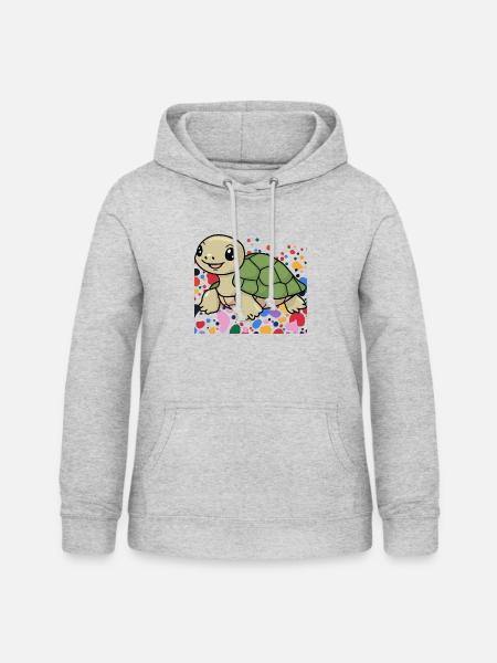 Turtle Schildkröte Langsam - Frauen Hoodie - Hellgrau meliert