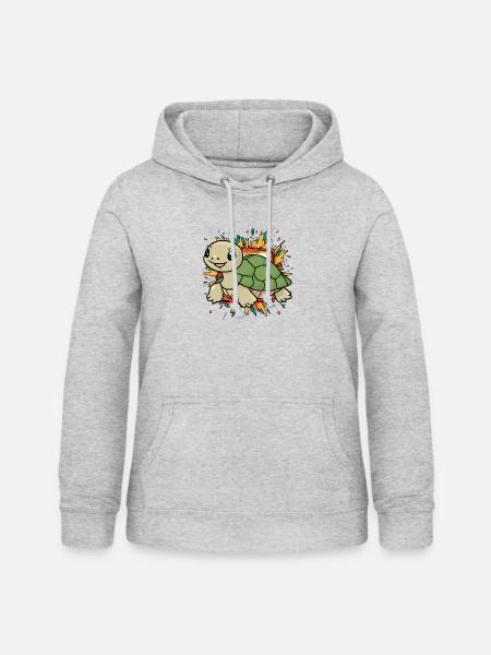 Turtle Schildkröten Langsam - Frauen Hoodie - Hellgrau meliert