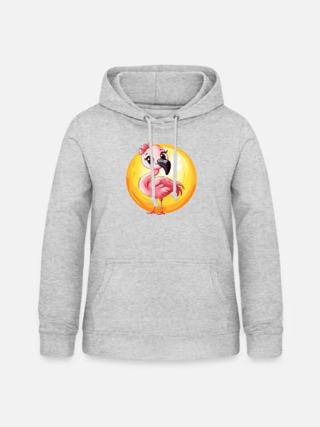 Flamingo Rosa - Frauen Hoodie - Hellgrau meliert