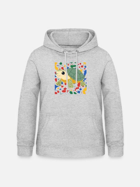 Turtle Schildkröten - Frauen Hoodie - Hellgrau meliert