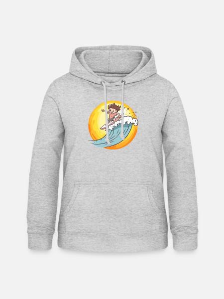 Surfer Surfen - Frauen Hoodie - Hellgrau meliert