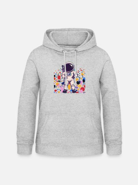 Astronaut Spaceman Raumschiff - Frauen Hoodie - Hellgrau meliert