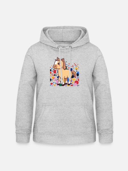 Pferde Mähne - Frauen Hoodie - Hellgrau meliert