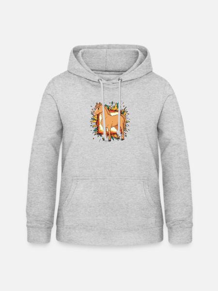 Pferde Pferdekopf - Frauen Hoodie - Hellgrau meliert