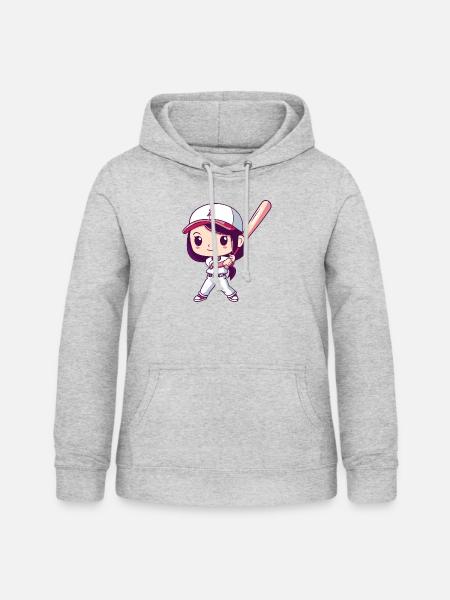 Baseball Wide Receiver - Frauen Hoodie - Hellgrau meliert