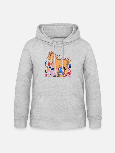 Pferde Sattel - Frauen Hoodie - Hellgrau meliert