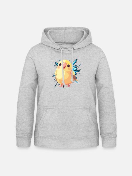 Wellensittich Papagei Vogelschwarm - Frauen Hoodie - Hellgrau meliert