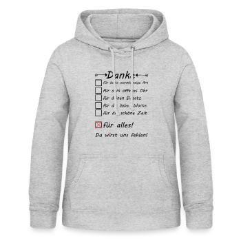 Ota Abschied zum Examen für Kollegin - Frauen Hoodie - Hellgrau meliert - Vorne - AI Model Female 172 light (172cm)