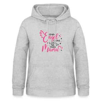 Engel ohne Flügel nennt man Mama - Frauen Hoodie - Hellgrau meliert - Vorne - AI Model Female 172 light (172cm)