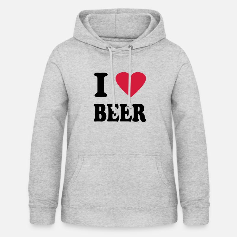 bière - Sweat à capuche Femme - gris clair chiné