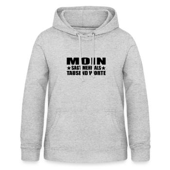 Moin - Frauen Hoodie - Hellgrau meliert - Vorne - AI Model Female 172 light (172cm)
