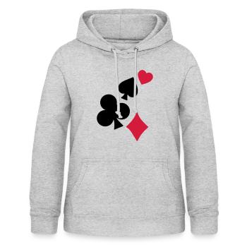 Spielkarten - Frauen Hoodie - Hellgrau meliert - Vorne - AI Model Female 172 light (172cm)