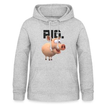 Schwein Tier Lustig - Frauen Hoodie - Hellgrau meliert - Vorne - AI Model Female 172 light (172cm)