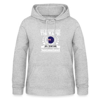 Keine Therapie Ich Muss Nur Nach Neuseeland - Frauen Hoodie - Hellgrau meliert - Vorne - AI Model Female 172 light (172cm)