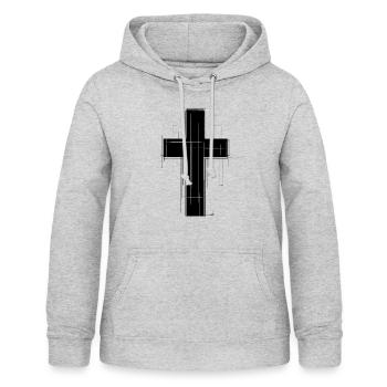 Cross - Women's Hoodie - light heather grey - Front - AI Model Female 172 light (172cm)