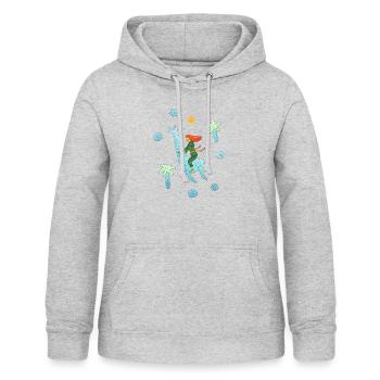 Eine Frau und ihre Phantasie - Frauen Hoodie - Hellgrau meliert - Vorne - AI Model Female 172 light (172cm)