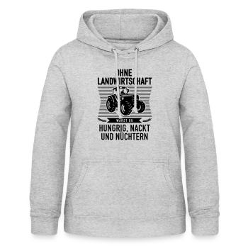 Ohne Landwirtschaft - Frauen Hoodie - Hellgrau meliert - Vorne - AI Model Female 172 light (172cm)
