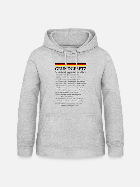 Grundgesetz mit Artikeln - Frauen Hoodie - Hellgrau meliert