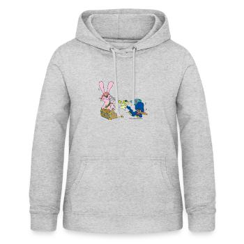 Elephant and rabbit as pirate - Women's Hoodie - light heather grey - Front - AI Model Female 172 light (172cm)