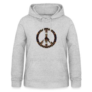 Peacezeichen Friedensbewegung Friedenssymbol icon - Frauen Hoodie - Hellgrau meliert - Vorne - AI Model Female 172 light (172cm)
