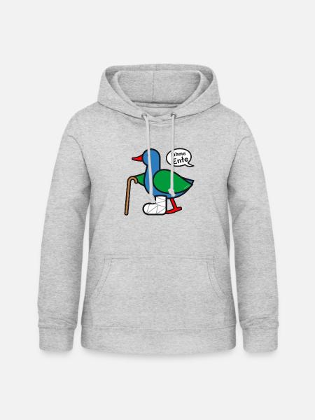 Lahme Ente - Frauen Hoodie - Hellgrau meliert