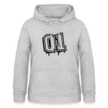 01 One Number - Women's Hoodie - light heather grey - Front - AI Model Female 172 light (172cm)