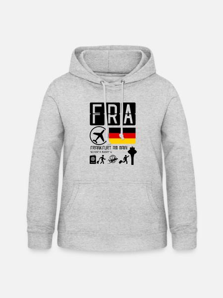 Frankfurt - Frauen Hoodie - Hellgrau meliert