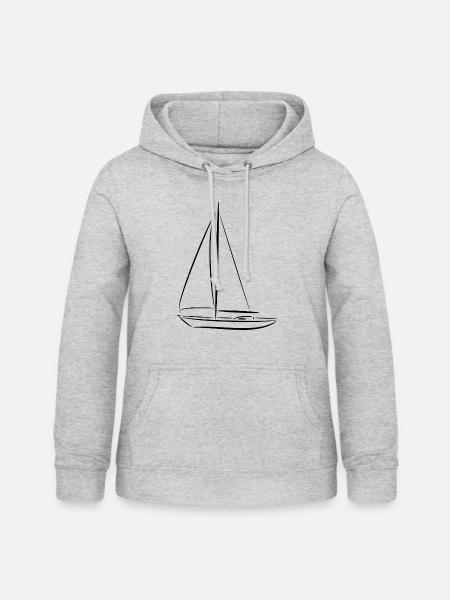 Yacht - Segelboot - Frauen Hoodie - Hellgrau meliert